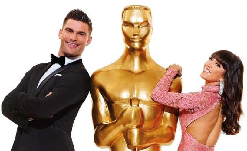 Strictly's Aljaž and Janette with an Oscar Statue